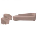 Ver imagem 2 de Kit Divã Recamier Orgânico França 180cm Lado Esquerdo e 2 Poltronas Amore Linho