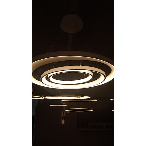 Pendente Arco Espiral Branco 60cm Led 86W 3200K Bivolt