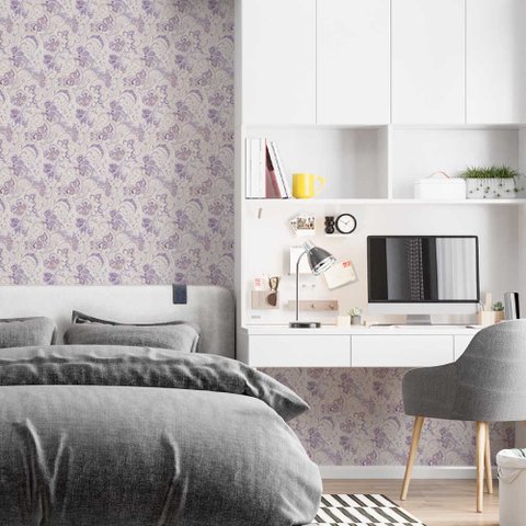 Papel de Parede Arabesco Floral Gh Papel de Parede 3,0m