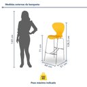 Ver imagem 4 de Kit 6 Banquetas Alta com Encosto Flash Amarelo