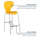 Ver mais imagens de Kit 6 Banquetas Alta com Encosto Flash Amarelo