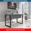 Ver imagem 2 de Mesa Escritório P25 Tub Pandin 150 Cm (larg) X 70 Cm (prof) Tampo Mdp Grafito Pé Aço Tubular