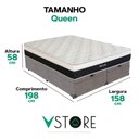 Ver imagem 3 de Cama Box Baú Queen Cinza e Colchão Dallas Molas Vstore