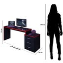 Ver imagem 3 de Mesa Gamer com Gaveteiro 3 Gavetas Drx-5000 Preto/vermelho