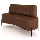 Ver imagem 6 de Sofá Chaise 2 Lugares Sala Living 135cm Pés Industrial Cayman K01 Couríssimo Marrom - Lyam Decor
