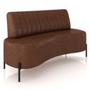 Ver imagem 1 de Sofá Chaise 2 Lugares Sala Living 135cm Pés Industrial Cayman K01 Couríssimo Marrom - Lyam Decor