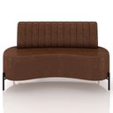 Ver imagem 3 de Sofá Chaise 2 Lugares Sala Living 135cm Pés Industrial Cayman K01 Couríssimo Marrom - Lyam Decor