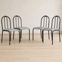 Ver imagem 1 de Conjunto 4 Cadeiras para Cozinha e Sala de Jantar Preto/Cinza