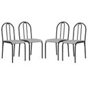 Ver imagem 2 de Conjunto 4 Cadeiras para Cozinha e Sala de Jantar Preto/Cinza