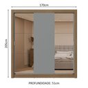 Ver imagem 6 de Guarda-roupa Casal 3 Portas de Correr com Espelhos 2 Gavetas Rustic/cinza Sublime Madesa Rustic/