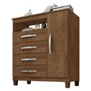 Ver imagem 4 de Guarda Roupa Casal Modena com Espelho 6 Portas e Cômoda Sapateira Cannes Malbec - Incorplac
