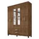 Ver imagem 7 de Guarda Roupa Casal Modena com Espelho 6 Portas e Cômoda Sapateira Cannes Malbec - Incorplac