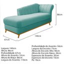 Ver imagem 4 de Kit Diva Recamier Vanessa 140cm Lado Esquerdo e 02 Poltronas Laura Suede - ADJ Decor RECAMIER DIVÃ S