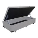 Ver imagem 1 de Box Bau Blindado Suede- Solteiro 88x198x38 - Novo:cinza