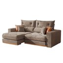 Ver imagem 1 de Sofa Retratil e Reclinavel Montreal 250cm 3 Lugares Kc Rei de Casa Veludo Bege