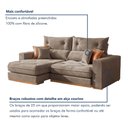 Ver mais imagens de Sofa Retratil e Reclinavel Montreal 250cm 3 Lugares Kc Rei de Casa Veludo Bege