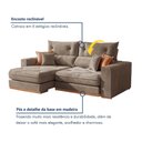 Ver imagem 5 de Sofa Retratil e Reclinavel Montreal 250cm 3 Lugares Kc Rei de Casa Veludo Bege