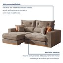 Ver imagem 7 de Sofa Retratil e Reclinavel Montreal 250cm 3 Lugares Kc Rei de Casa Veludo Bege
