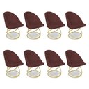 Ver imagem 1 de Kit 08 Cadeiras Poltrona de Jantar Bela Suede Base Metálica Luxo Dourado - Pallazio
