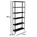 Ver imagem 2 de Estante Aço 5 Prateleiras Livros Cozinha Quarto Eaf014 Preto