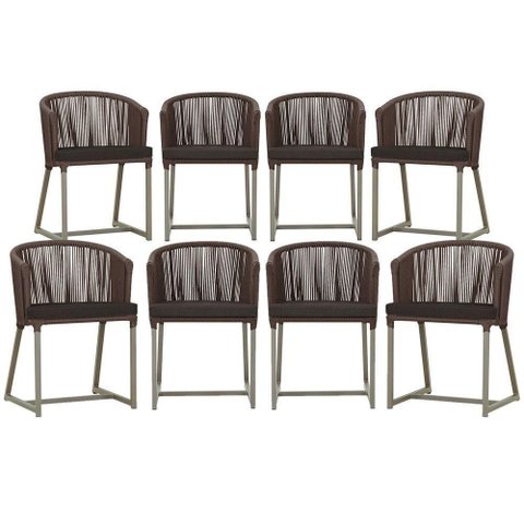 8 Cadeiras de Jantar Área Noronha Fendi E9 Trama Original Marrom