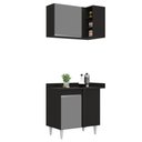 Ver imagem 6 de Armário de Cozinha Modulado de Canto Esquerdo 5 Peças Cp54 com Pia Inox Preto-cinza - Lumil