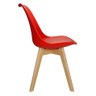 Kit 4 Cadeiras Charles Eames Leda Design Wood Estofada Base Madeira - Vermelha - 4