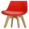 Kit 4 Cadeiras Charles Eames Leda Design Wood Estofada Base Madeira - Vermelha - 5