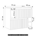 Ver imagem 4 de Gabinete Banheiro 75cm para Cuba 2 Portas Tunís Grafite F10 - Mpozenato