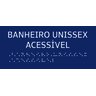 Placa Braile 20x9 Banheiro Unissex Acessível Alto Relevo - 3