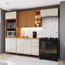 Ver imagem 1 de Armário de Cozinha Modulada Compacta Fidelitá Berlim 4 Peças 270cm 9 Portas 2 Gavetas com Tampo