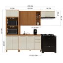 Ver imagem 4 de Armário de Cozinha Modulada Compacta Fidelitá Berlim 4 Peças 270cm 9 Portas 2 Gavetas com Tampo