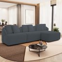 Ver imagem 1 de Sofá 4 Lugares com Chaise Direito Sala Living 288cm Arlo F04 Bouclê Grafite - Lyam Decor
