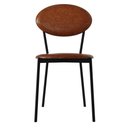 Ver imagem 3 de Cadeira Estofada para Sala de Jantar Azuri Preto C01 Courino Caramelo - Lyam Decor