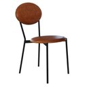 Ver imagem 1 de Cadeira Estofada para Sala de Jantar Azuri Preto C01 Courino Caramelo - Lyam Decor