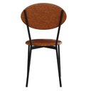 Ver imagem 7 de Cadeira Estofada para Sala de Jantar Azuri Preto C01 Courino Caramelo - Lyam Decor