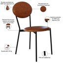 Ver imagem 4 de Cadeira Estofada para Sala de Jantar Azuri Preto C01 Courino Caramelo - Lyam Decor