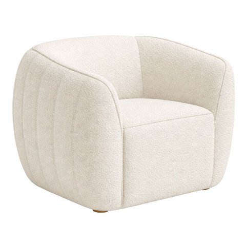 Poltrona Aura Bouclé Off White - Sallar Home