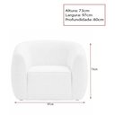 Ver imagem 4 de Poltrona Aura Bouclé Off White - Sallar Home