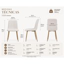 Ver imagem 3 de Conjunto 4 Cadeiras de Mesa Jantar Cozinha Kendra Estofada em Linho Moderna 120kg