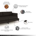 Ver imagem 3 de Sofá Living Bipartido 230cm Indonésia Pés de Ferro Couro Marrom G52 - Gran Belo