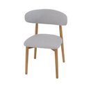 Ver imagem 1 de Cadeira Estofada Linho para Jantar Cozinha Frida Cinza Madeira Mel Maciça