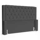 Ver imagem 2 de Cabeceira e Calçadeira Báu Casal Padrão Atena 140cm Capitonê Suede Cinza - Desk Design