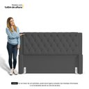 Ver imagem 4 de Cabeceira e Calçadeira Báu Casal Padrão Atena 140cm Capitonê Suede Cinza - Desk Design