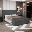 Ver imagem 7 de Cabeceira e Calçadeira Báu Casal Padrão Atena 140cm Capitonê Suede Cinza - Desk Design