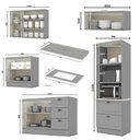 Ver imagem 4 de Cozinha Completa 5 Peças Americana com Torre Quente 2 Fornos Cinza - Móveis Henn Cinza