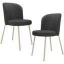 Ver imagem 1 de Kit 2 Cadeiras Sala de Jantar Estofada Gavi Arena L02 Linho Cinza Escuro - Lyam Decor