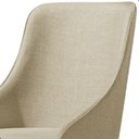 Ver imagem 2 de Kit 4 Cadeira de Jantar Estofada Ísis Linho Bege Base Madeira Castanho