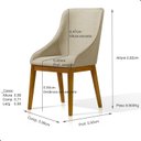 Ver imagem 6 de Kit 4 Cadeira de Jantar Estofada Ísis Linho Bege Base Madeira Castanho