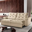 Ver imagem 3 de Sofá Retrátil e Reclinável 2,40m 4 Lugares Pillow com 18cm Fibra Siliconada Veneza - Movenzo Estofad